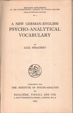 A new german english psycho analytical vocabulary